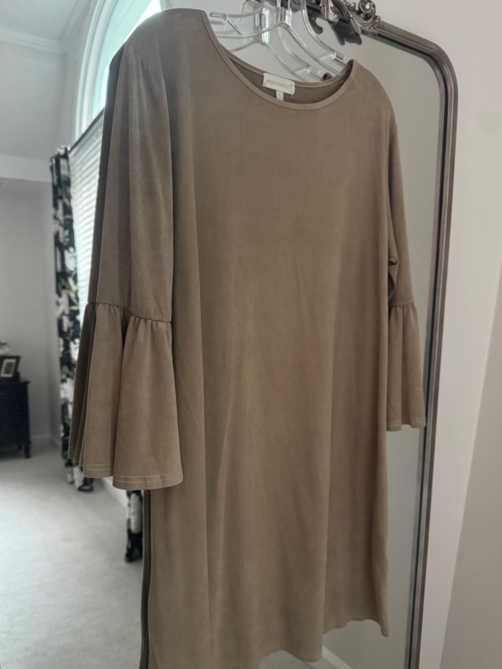 Simply Southern Taupe Bell-Sleeve Midi Dress